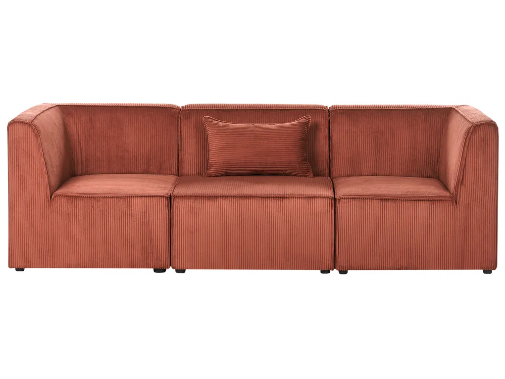 Modul Ecksofa 4-Sitzer LEMVIG mit Ottomane Cord Goldbraun linksseitig_1055005