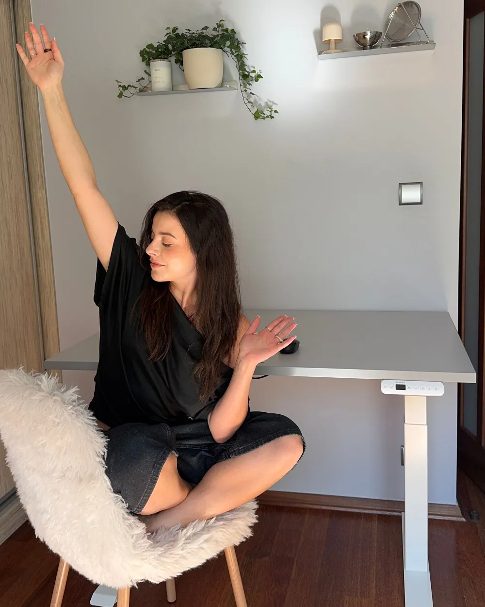 Electric Adjustable Standing Desk DESTINES 120 cm 72 cm Grey/ White_1172613