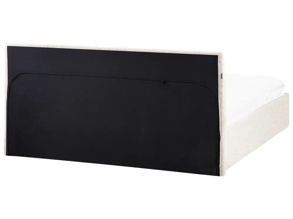 Bett mit Stauraum ORBEY Bouclé Cremeweiß 160 x 200 cm_981728