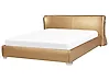 Bett mit Lattenrost Echtleder PARIS 180 x 200 cm Gold