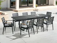 Gartenmöbel Set 8-Sitzer VALCANETTO/TAVIANO inkl. Kissen Metall Schwarz_846221