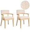 Esszimmerstuhl 2er Set DALBO Bouclé Hellbraun / Beige