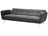 Sofa Bed 3 Seater FLORLI Fabric Black_704145