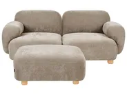 Modulsofa 2-Sitzer AMLI mit Ottomane Stoff Beige_1070299