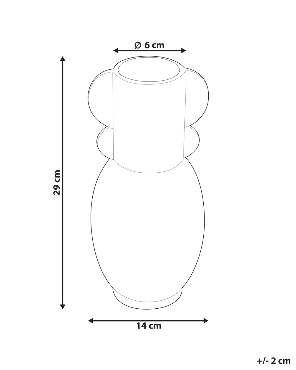 Flower Vase MYTILENE 29 cm Ceramic Black_845117