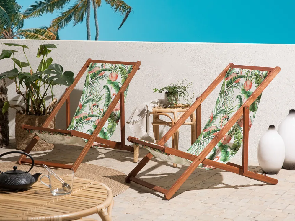 Ersatzstoff für Sonnenliege 2er Set ANZIO/AVELLINO 113 x 44 cm Bunt