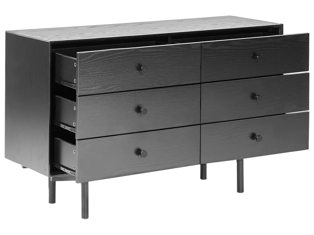 Kommode mit 6 Schubladen ALCESTER Schwarz_946143