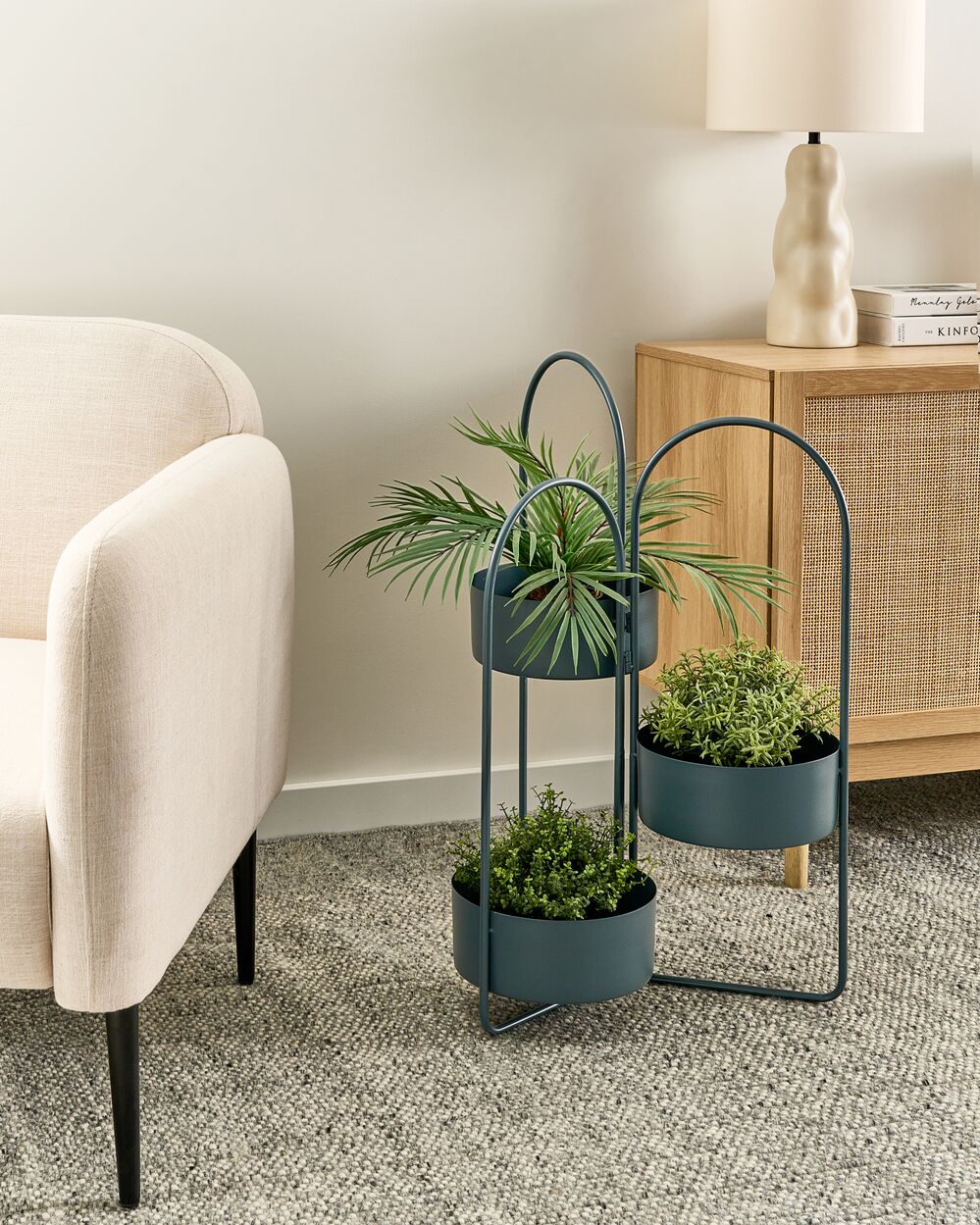 Plantenstandaard COLUTENA 56 cm Metaal Donkerblauw