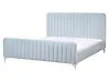Bett mit Lattenrost Samtstoff LUNAN 160 x 200 cm Hellblau