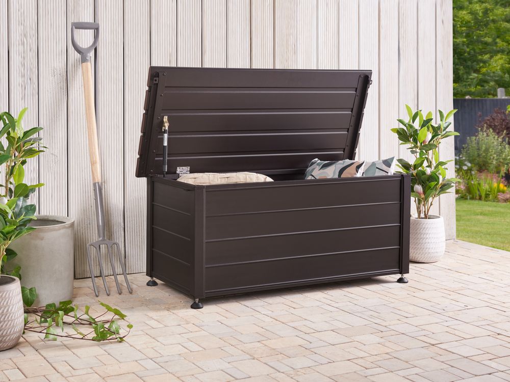 Aufbewahrungsbox CAMPALTO 113 cm 50 cm Metall Dunkelbraun