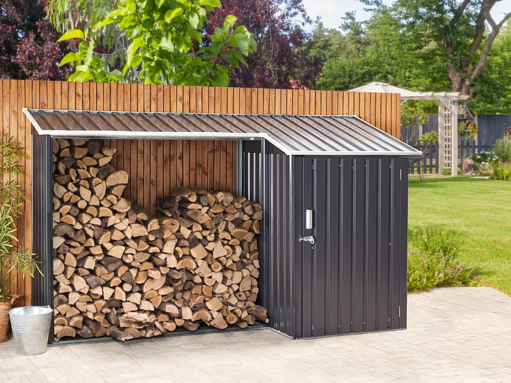 Geräteschuppen AOSTA 270 cm 105 cm Metall Schwarz