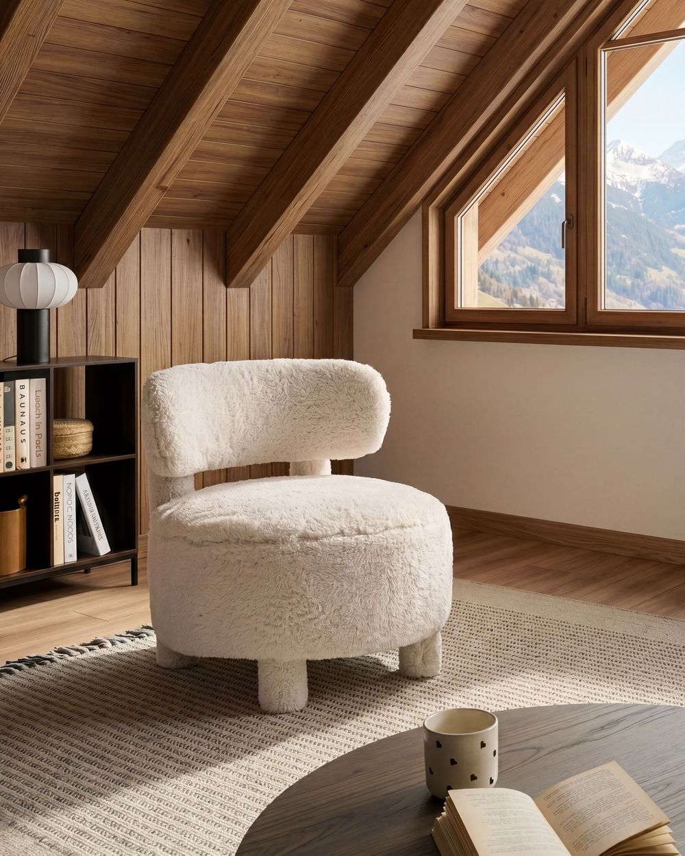 Fauteuil HAMINA Nepbont Lichtbeige