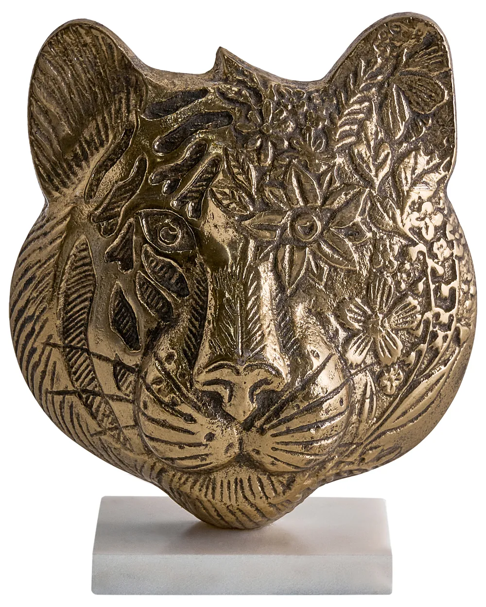 Dekofigur Tiger BROVA Metall Gold