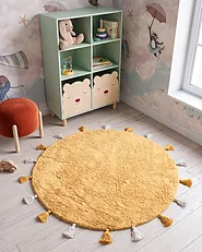 Kindervloerkleed KODINHI  Geel ø 120 cm Katoen_1155160