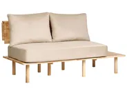 Sofa 2-Sitzer SALO mit Tischen Stoff Beige_932613