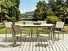 Gartenmöbel Set 6-Sitzer COSOLETO/GROSSETO Sicherheitsglas Marmor Optik Weiß / Beige