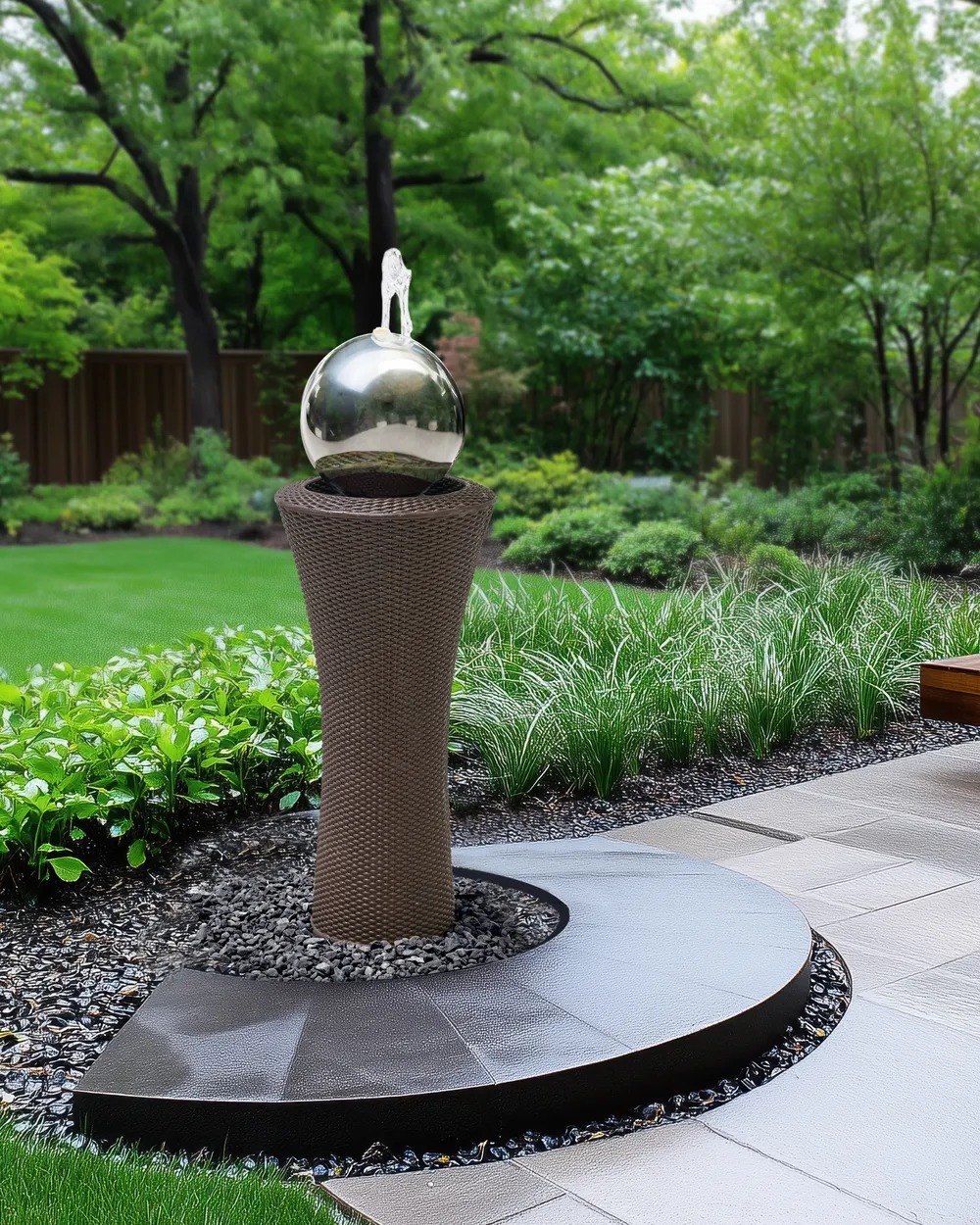Gartenbrunnen LED ZENYATTA Braun