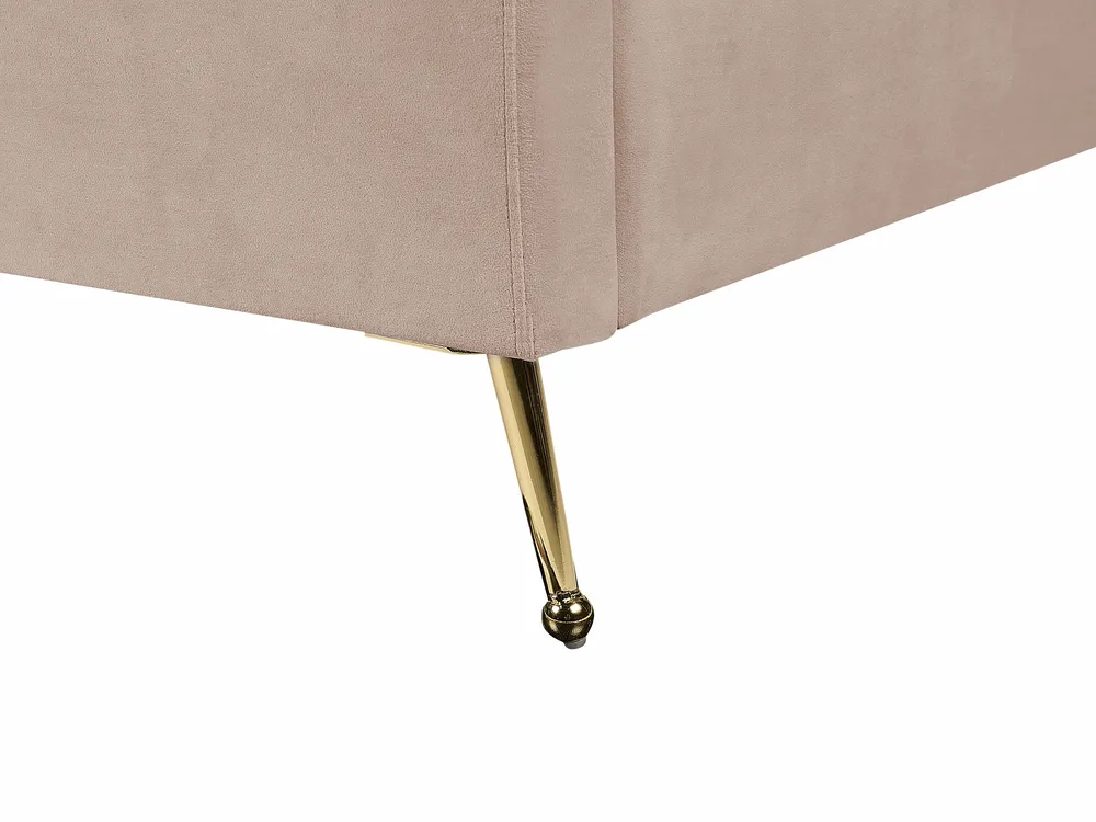 Bett mit Lattenrost Samtstoff MIRIBEL 180 x 200 cm Taupe_870596