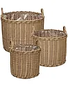 Blumenkorb 3er Set PENDULA 33/37/45 cm Polyrattan Naturfarben