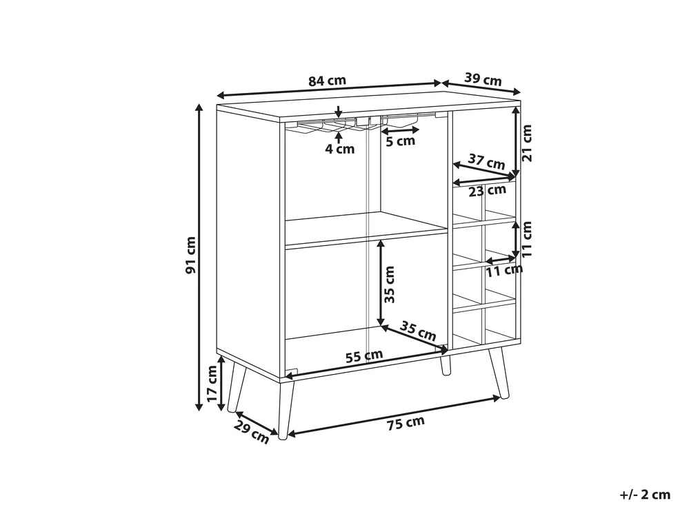 Wine Cabinet TULLAMORE Dark Brown_948128