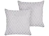 Dekokissen 2er Set PURSLANE 43 x 43 cm Webpelz Hellgrau Geometrisches Muster