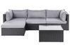 Garten Ecksofa mit Tisch 4-Sitzer SANO Polyrattan Schwarz rechtsseitig