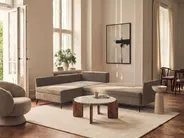 Eckschlafsofa 3-Sitzer KOGE mit Stauraum Stoff Braun rechtsseitig_1087943