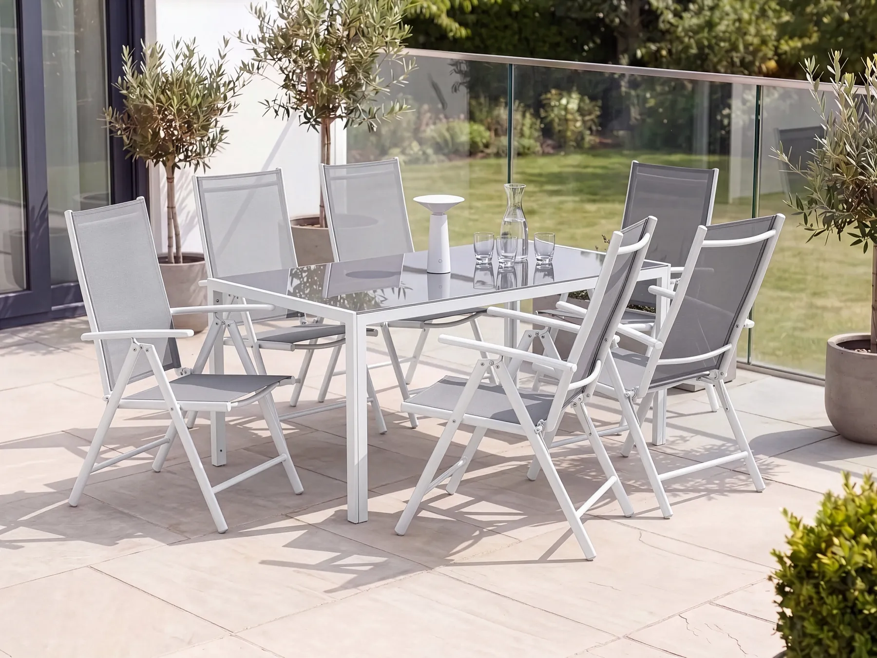 Gartenstuhl 6er Set CATANIA Metall Grau_741405