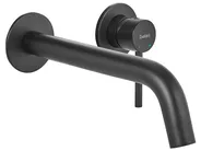 Wall Mounted Basin Mixer Tap TRAFUL Brass Black_996051