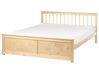 Bett mit Lattenrost Kiefernholz OLENDON 160 x 200 cm Hellbraun