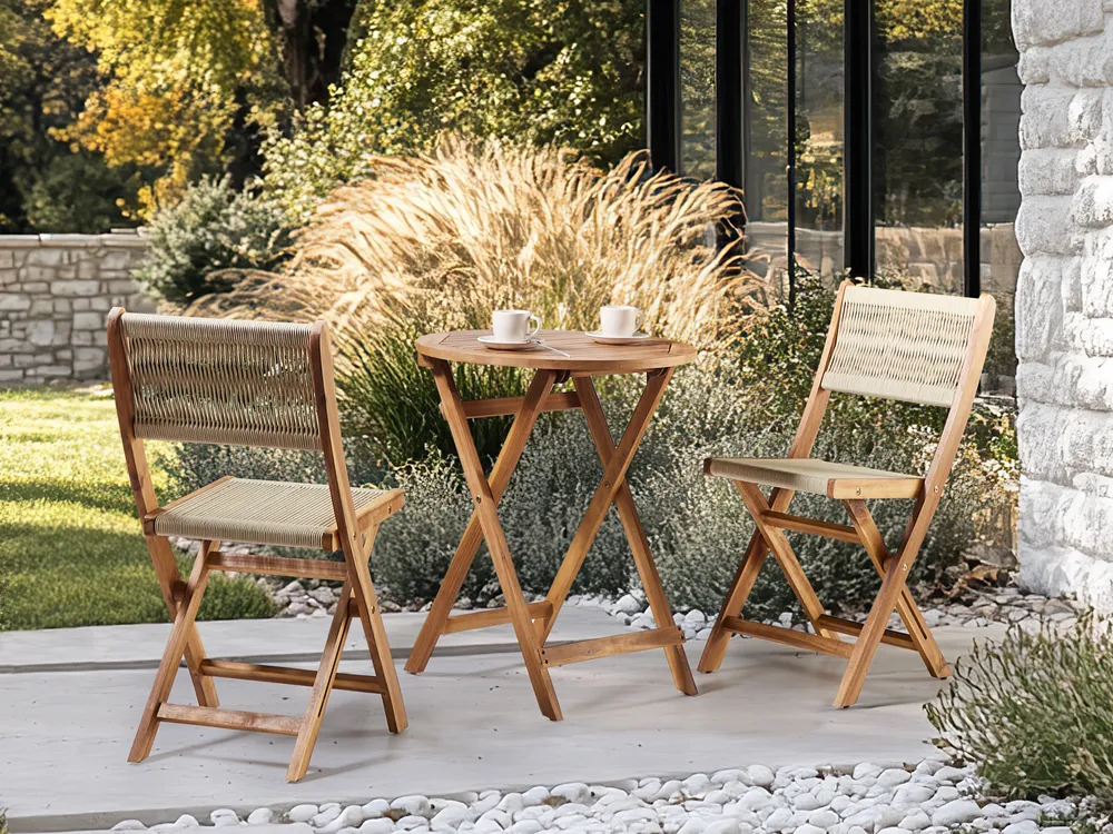 Outdoor Bistrotisch PROSSEDI 60 cm 60 cm Akazienholz Braun