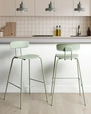Set of 2 Bar Chairs SIBLEY Light Green_902793