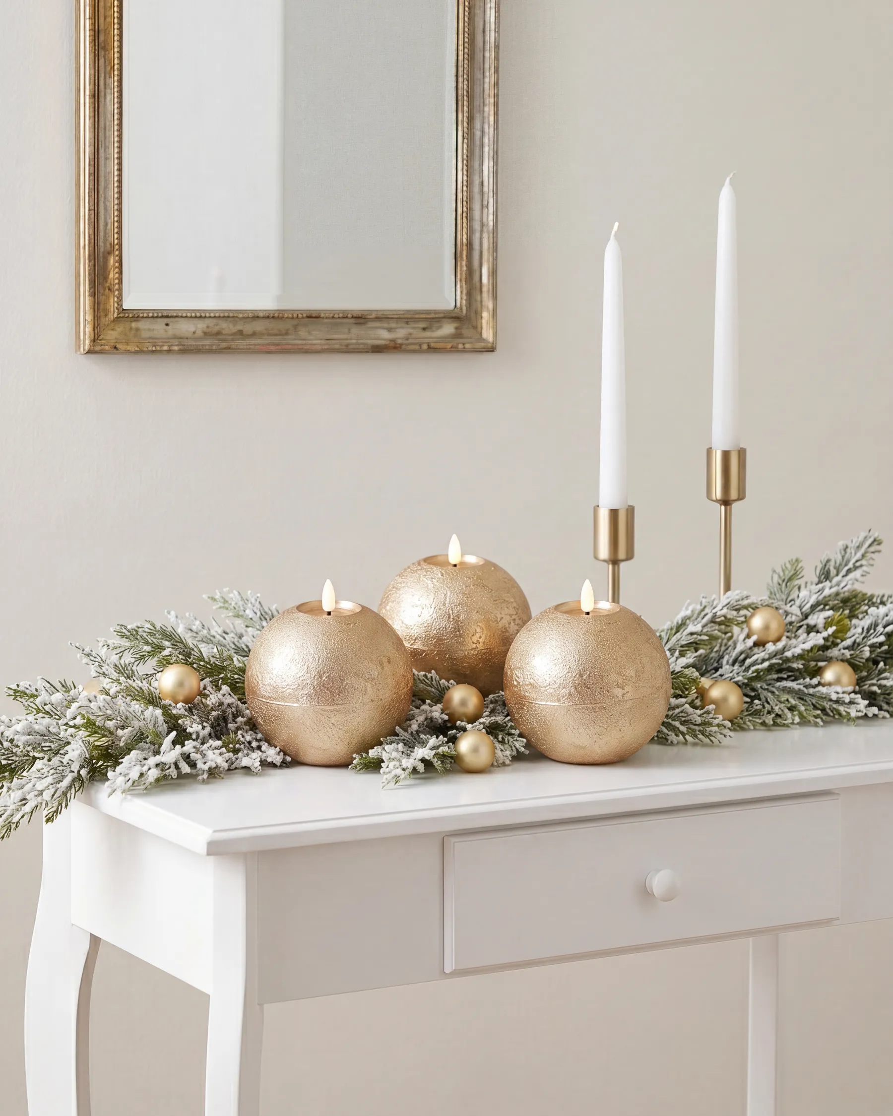 LED Kerzen 3er Set AMBROSIA 11 cm Gold_1015887