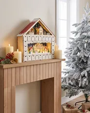 Christmas Decoration LED NISSER 44 cm Advent Calendar Light Brown_1016982