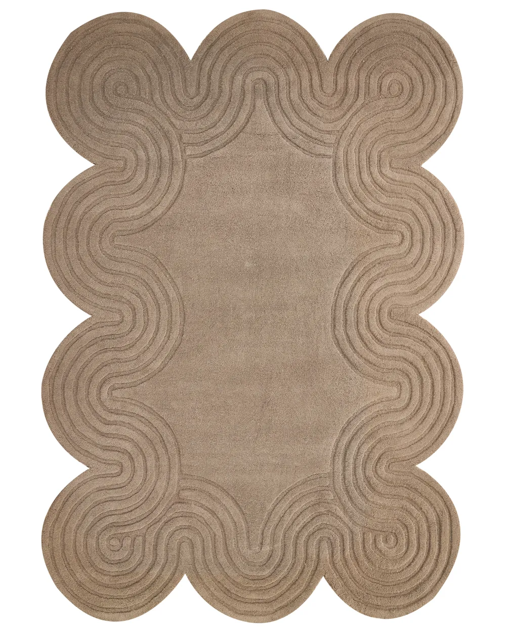 Teppich MALVAN Taupe 160 x 230 cm Wolle