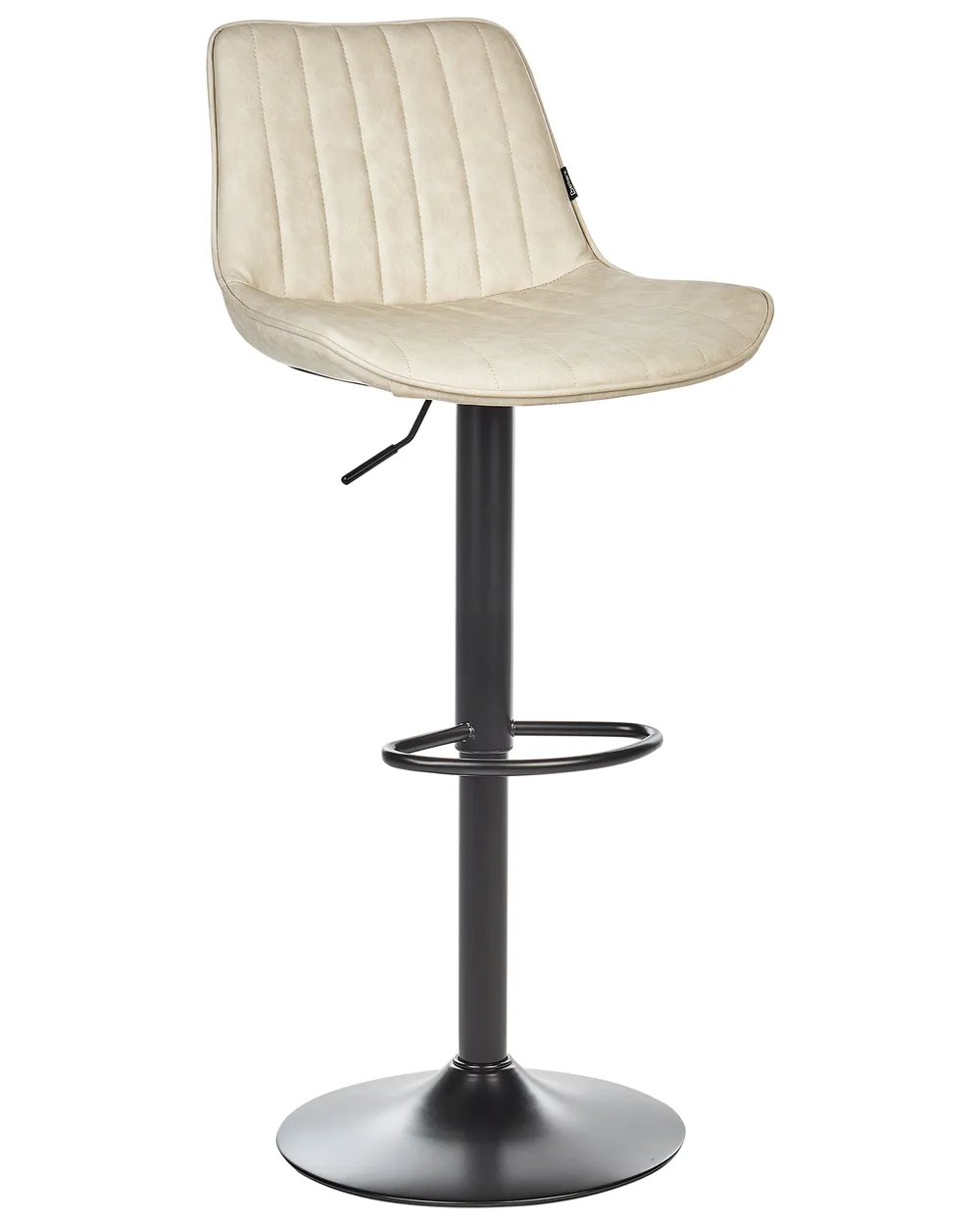 Set of 2 Bar Chairs DUBROVNIK Swivel Faux Leather Light Beige_915967