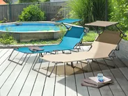 Sonnenliege FOLIGNO mit Relaxfunktion Metall Beige_995298