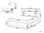 Bed with Storage Drawers BIZOU White 160 x 200 cm (EU King Size)_1033139