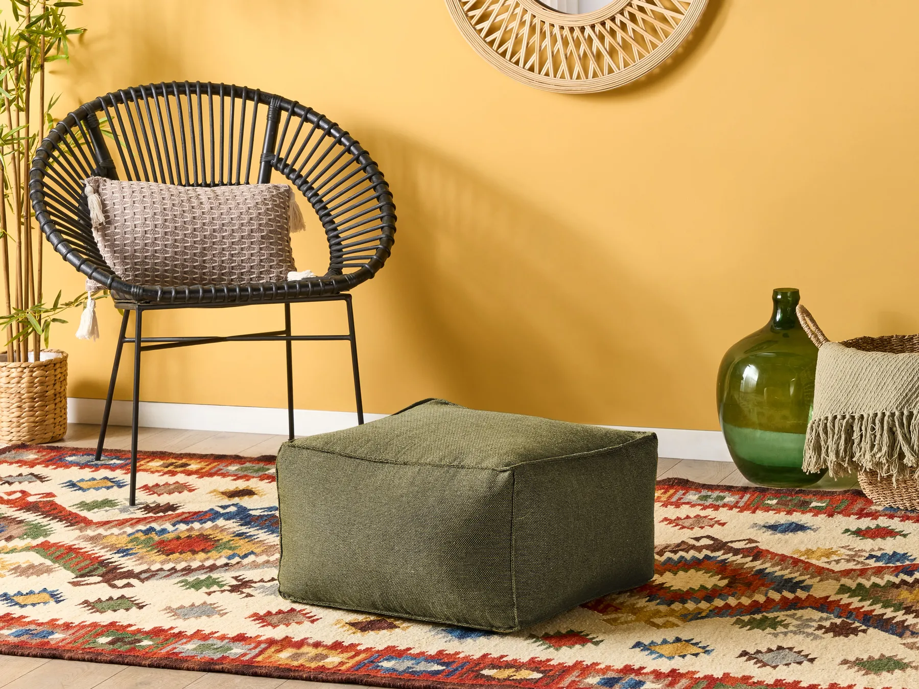 Pouffe BOULDER Olive Green_861640