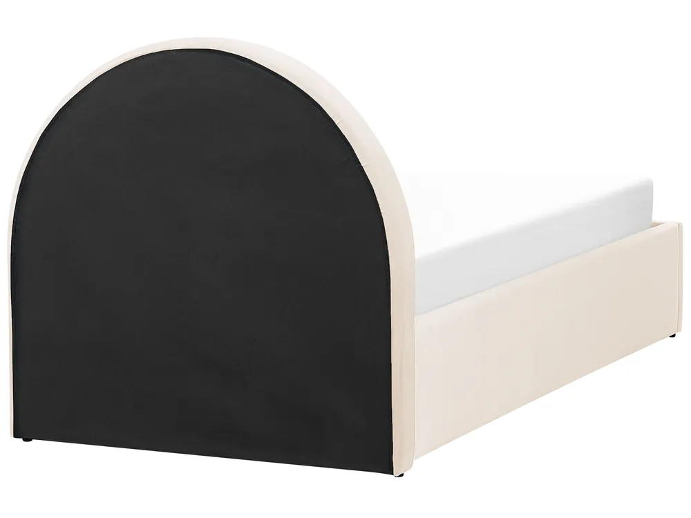 Kinderbett mit Stauraum ANET Samtstoff Beige 90 x 200 cm_876951