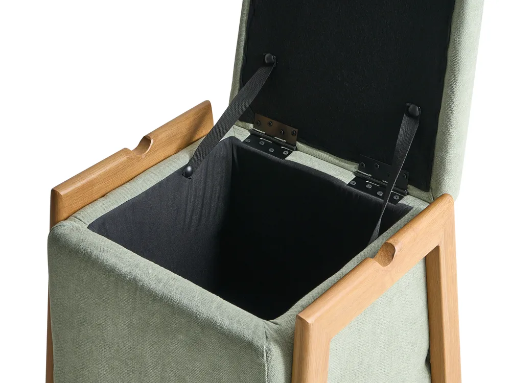 Pouf mit Stauraum EDLAND Stoff 45 cm Hellgrün_1038242