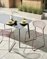 Gartenstuhl 2er Set PISTOIA Metall Rot_1049383