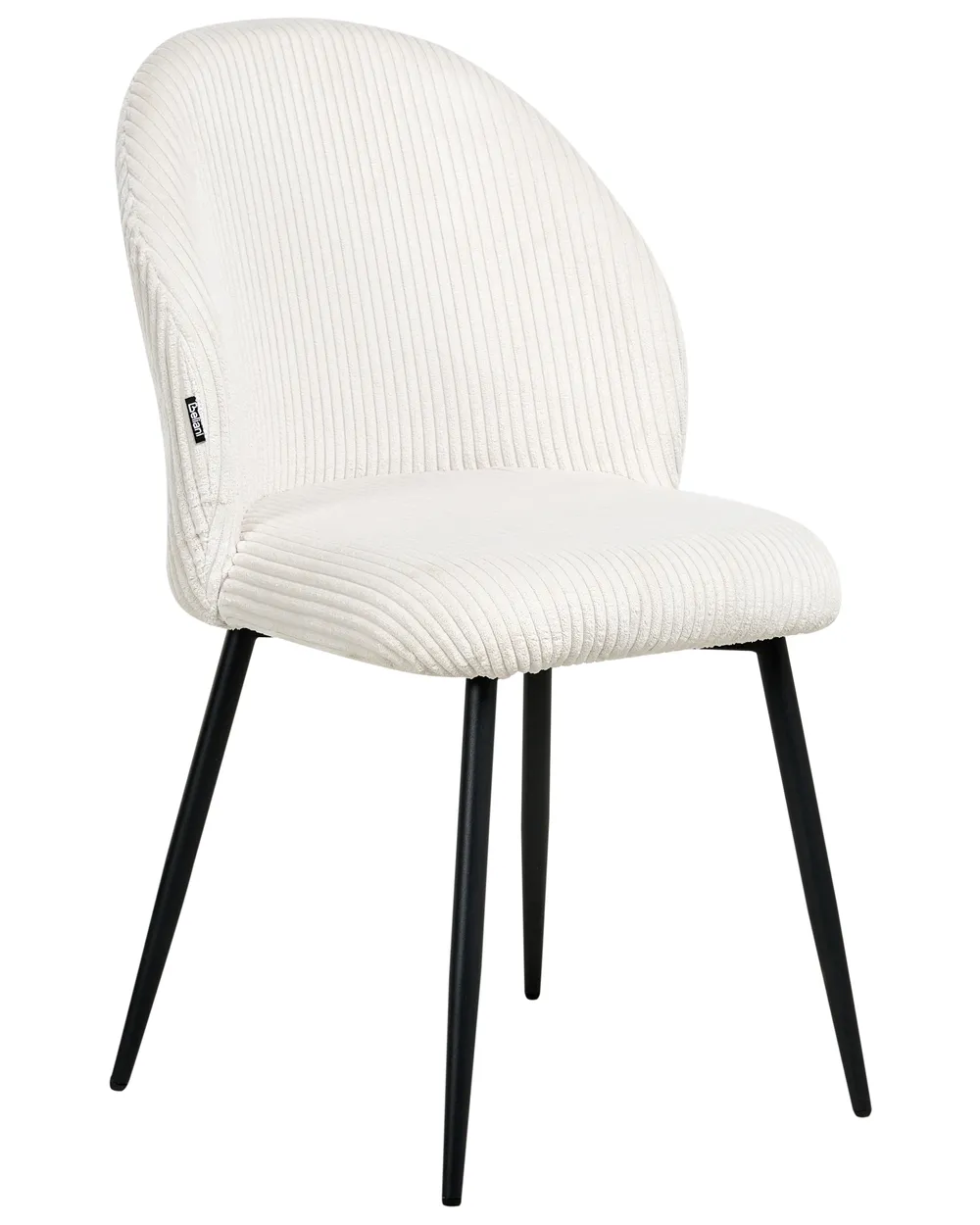 Set of 2 Dining Chairs ELOY Corduroy Off-White_1006519