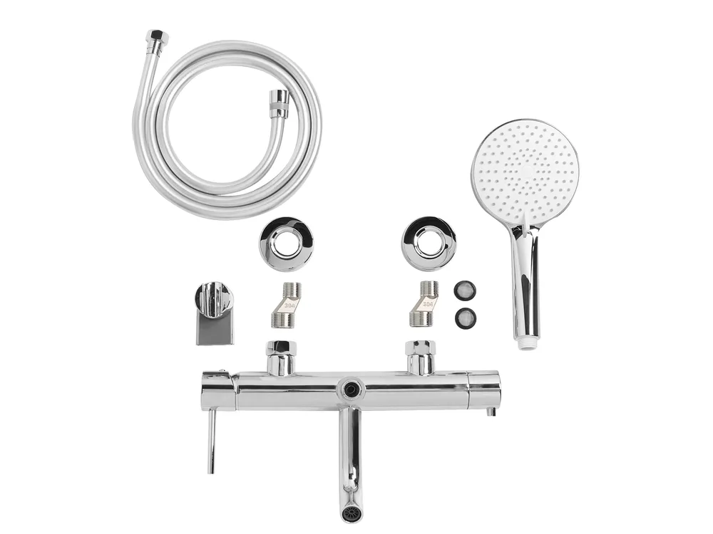 Wall Mounted Bath Shower Mixer Tap MELIQUINA Silver_995975