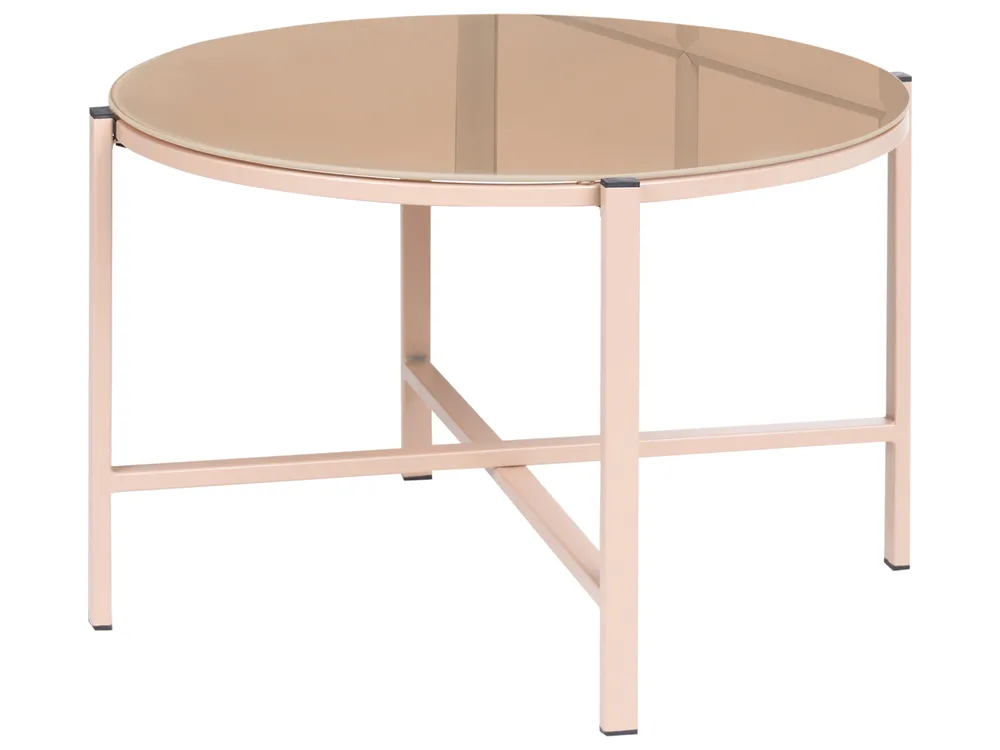 Lounge Set mit Tisch 4-Sitzer LEDRO Metall Beige_1077092