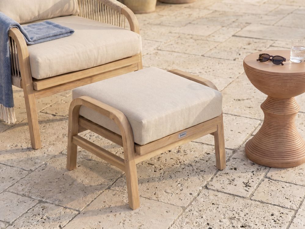 Garden Footstool SUMBA Acacia Wood Light Brown
