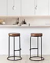 Set mit 2 Barhockern MILROY Kunstleder Braun