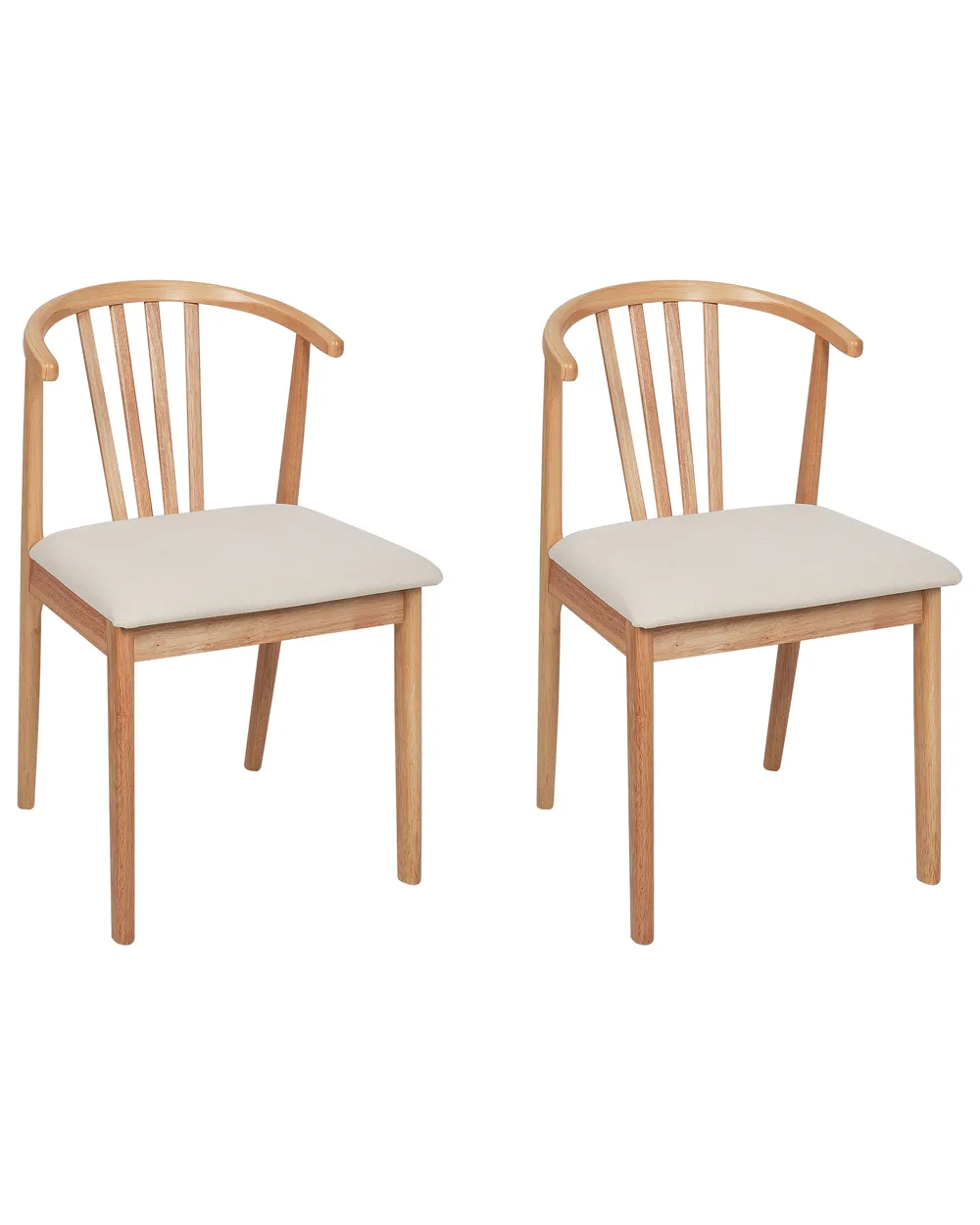 Esszimmerstuhl 2er Set CRAIG Holz Hellbraun / Beige