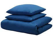 Bettwäsche-Set HARMONRIDGE 155 x 220 cm Baumwollsatin Dunkelblau_815019