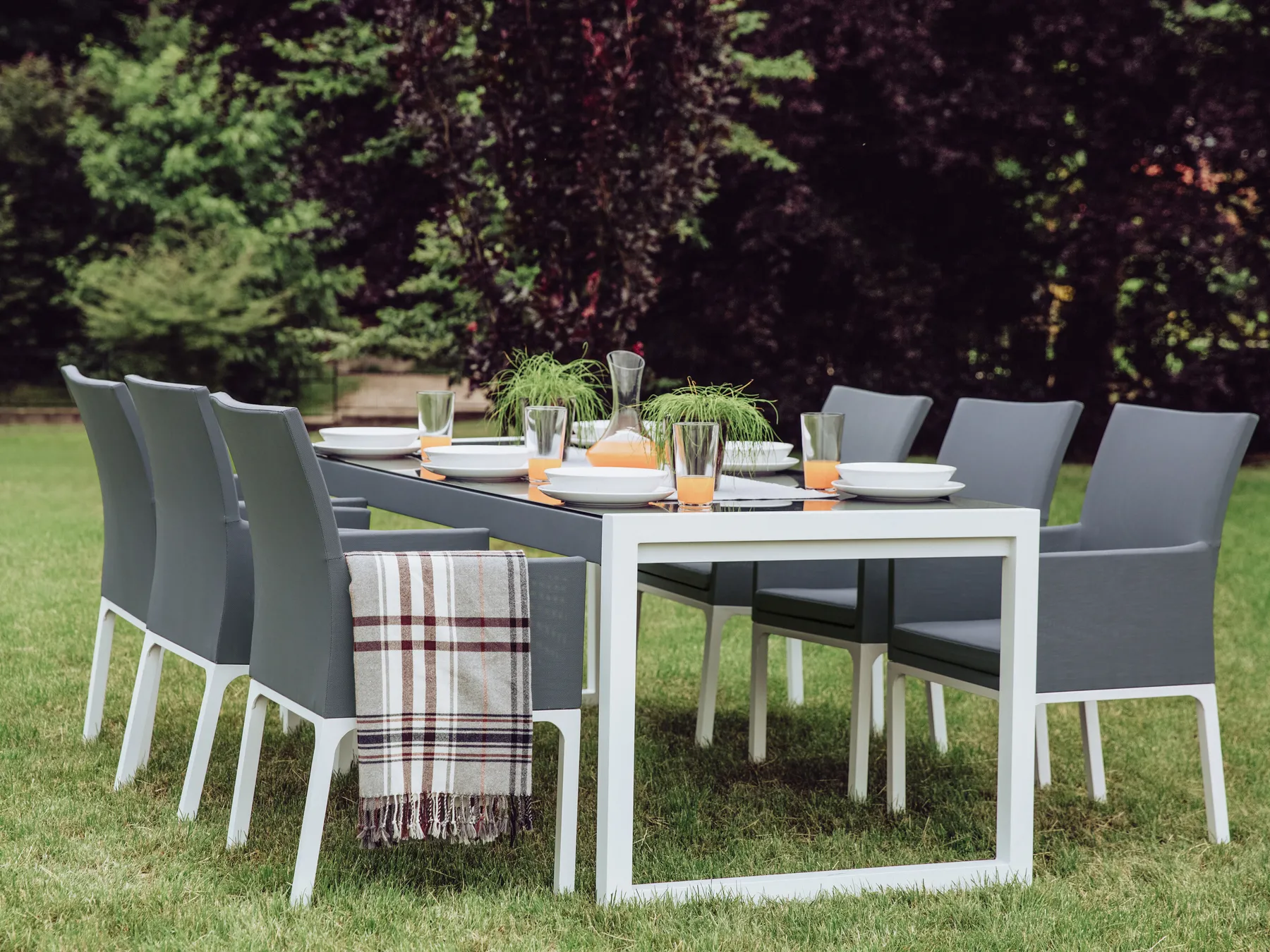 Garden Dining Set 6 Seater BACOLI with Cushions Metal Grey_679179